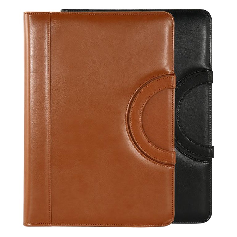 Spot zipper portable briefcase A4 office manager folder binder business multi-function PU folder wholesale
