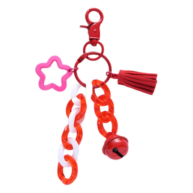 Acrylic U-shaped chain keychain fashion cute girl bag decoration car keychain online celebrity pendant wholesale