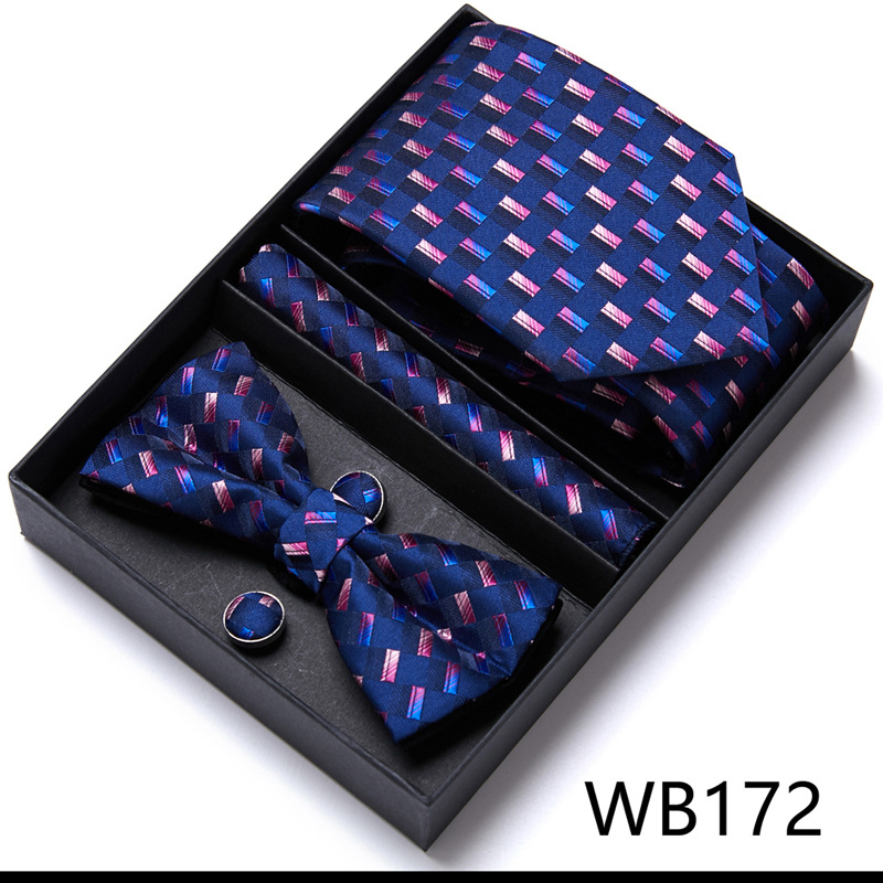 Picture of Men's tie bow tie set gift box 6 sets group tie business formal wedding tie manufacturers wholesale