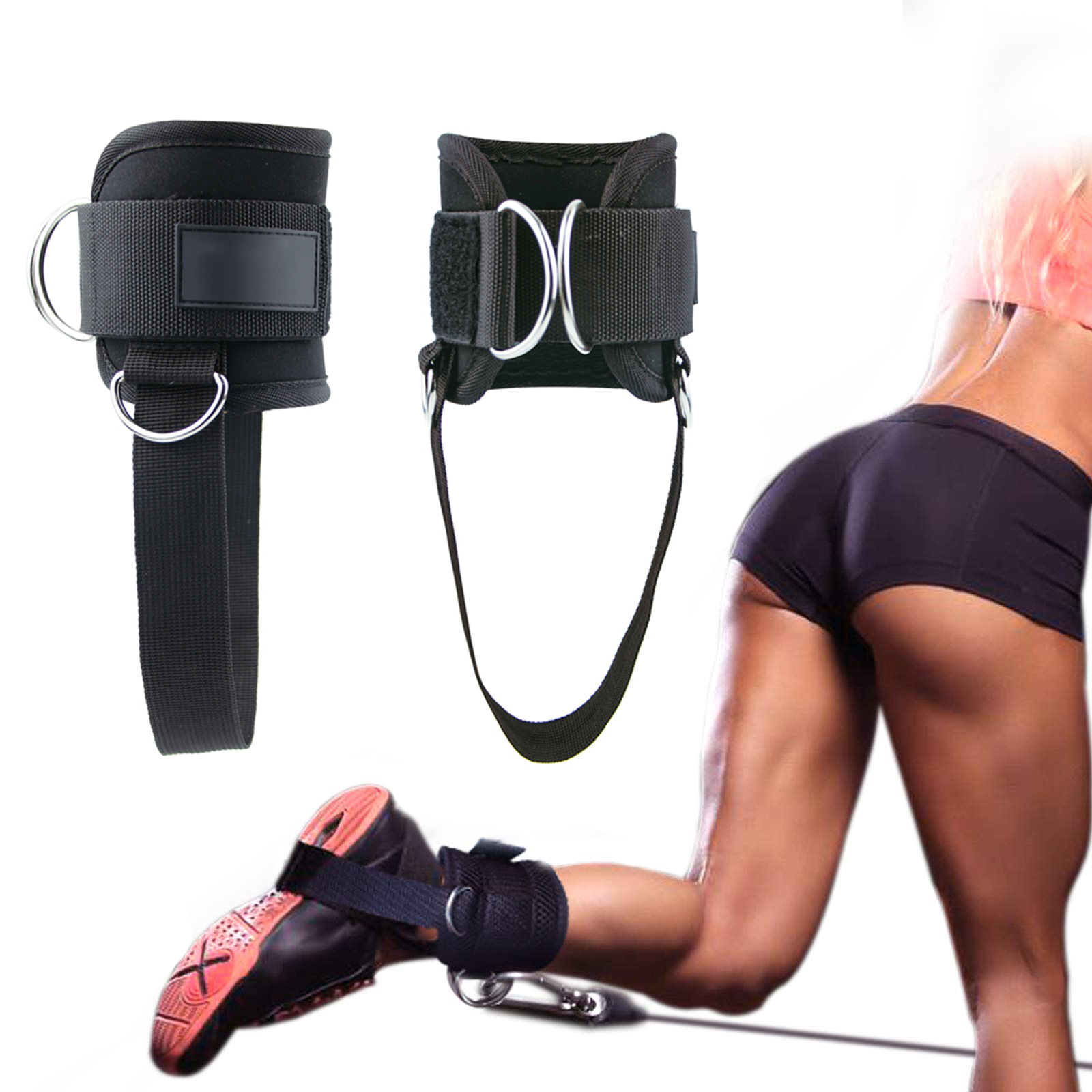 Home Gym Gantry Frame Ankle Buckle Leg Training Hip Strength Foot Ring Ankle Strap Pull Rope Accessories Foot Cover Buckle
