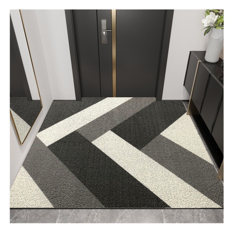 Nordic Geometric Cuttable Silk Loop Floor Mat Door Non-slip Wear-resistant Easy-to-clean Foot Mat Household Entrance Entrance Floor Mat