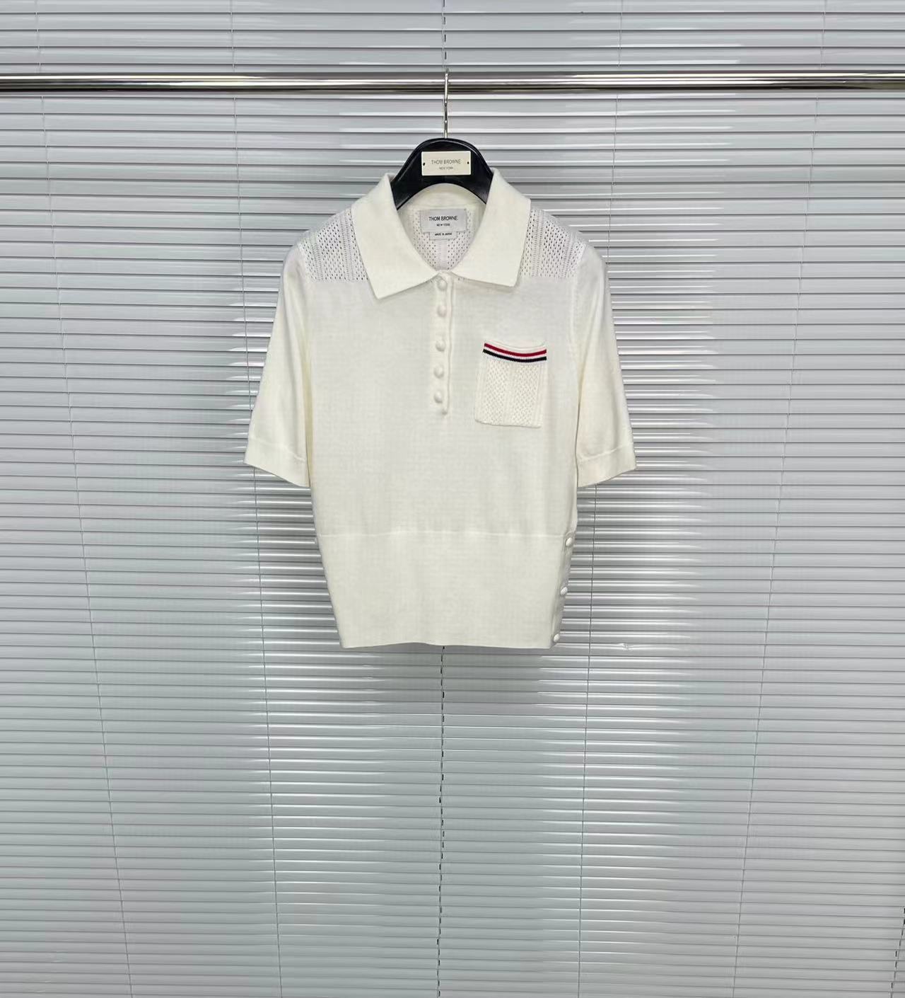 Picture of Factory Direct Tb Tom Summer New Thin Slim Fit Lapel Polo Collar Knitted Age-Reducing Short-Sleeved Top