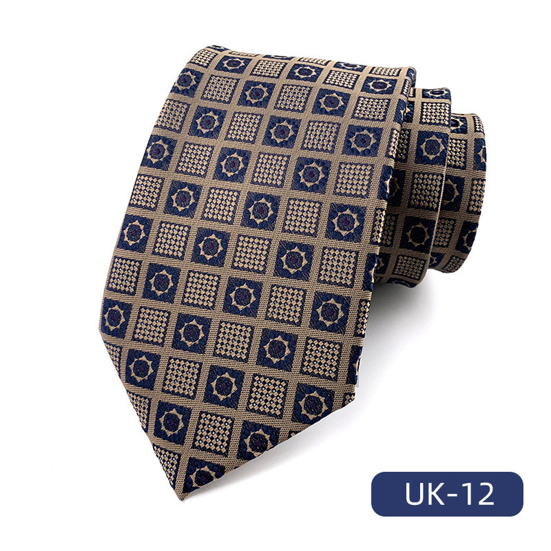 Picture of in stock wholesale men's tie polyester yarn-dyed jacquard fabric business formal wear casual fashion suit accessories