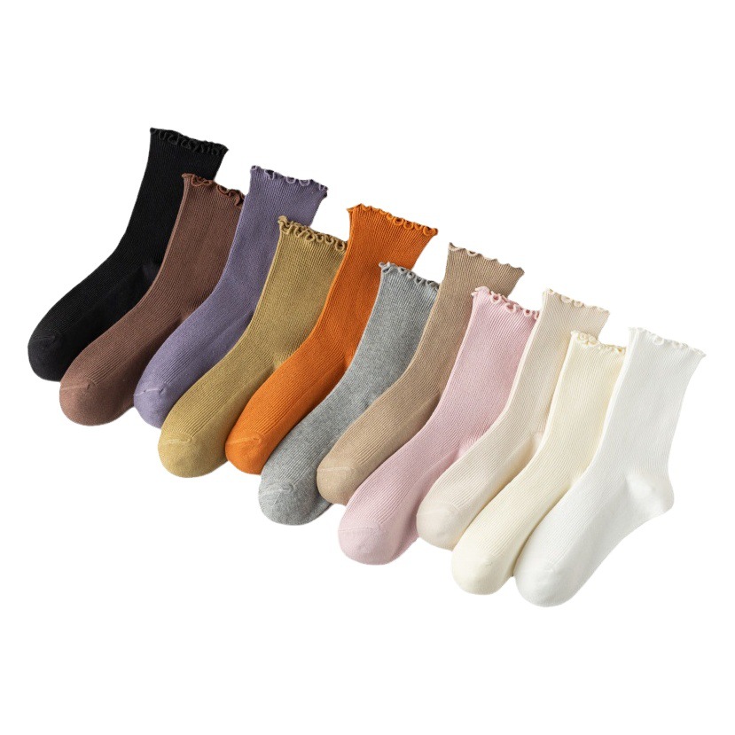 Barron socks bubble summer cotton tube socks wood ear cotton lace socks Japanese sweet pile wholesale