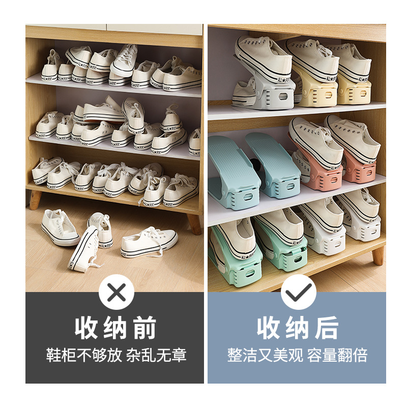 Picture of Adjustable Storage Layered Shoe Holder Double-Layer Thickened Shoe Rack Home Dormitory Shoe Storage Rack Shoe Cabinet Storage Rack