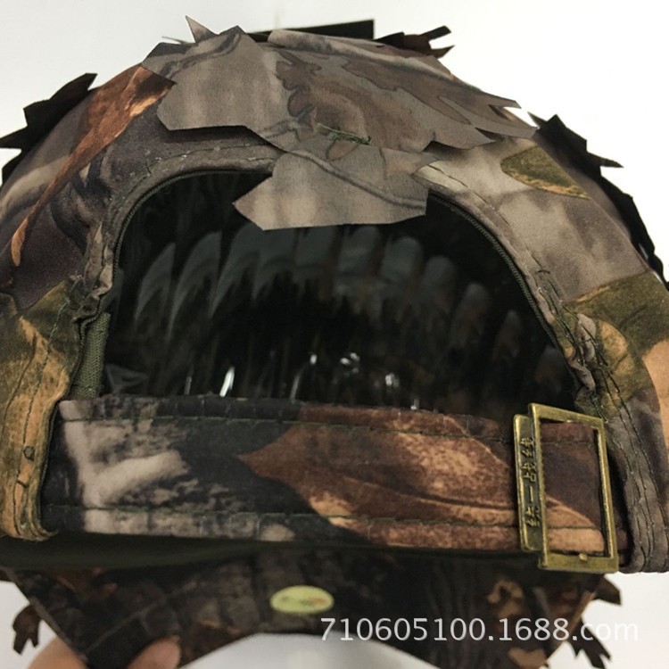 Picture of A002 Outdoor Military Fan Camouflage Large Brim Field Cs Camouflage Hunting Leaf Bionic Baseball Cap Sunshade