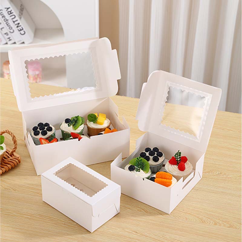 Cupcake Packaging Box Kraft Packaging Muffin Cup 6 Pieces Six Pieces Window Baking Egg Tart Dessert Packaging Box
