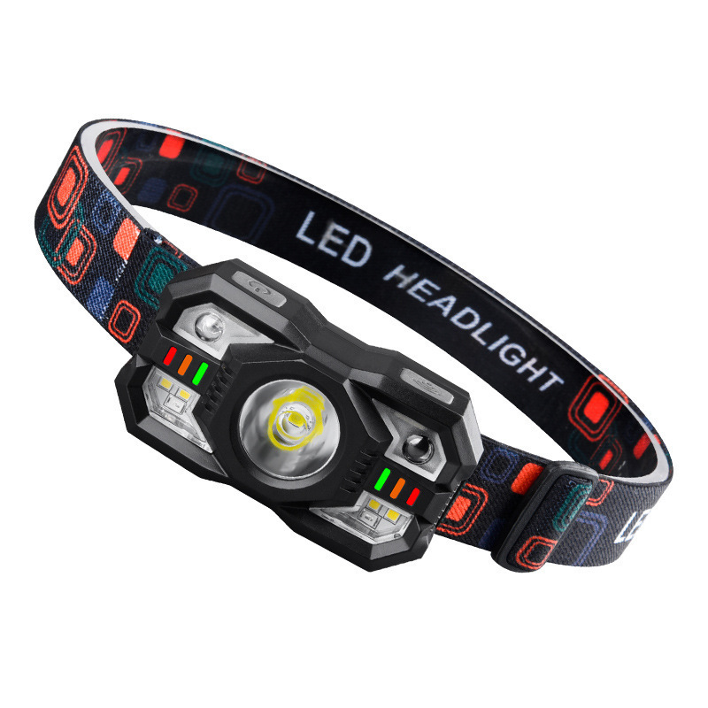 Picture of Wholesale mini induction headlight strong light multifunctional portable portable fishing lamp outdoor emergency hiking charging headlight