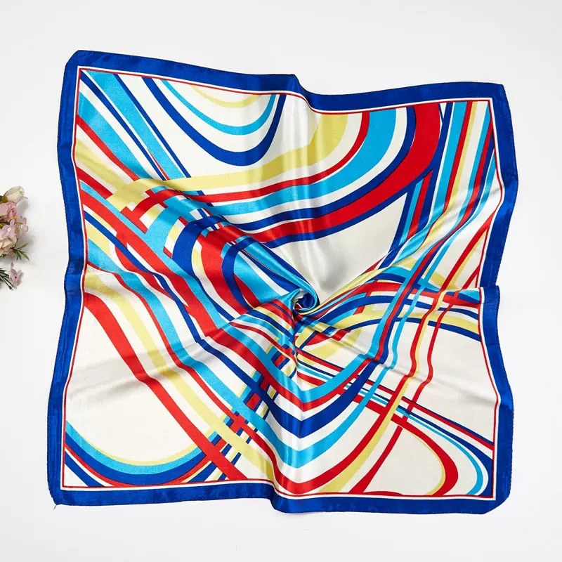Picture of Small Square Scarf Korean Professional Silks and Satins Versatile Bank Stewardess Train Member Business Fashion Decorative Women's Scarf