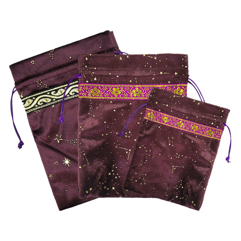 2023 Constellation Wine Red Drop Bag Jewelry Crystal Storage Bag Drawstring Bag Christmas Bundle Pocket Holiday