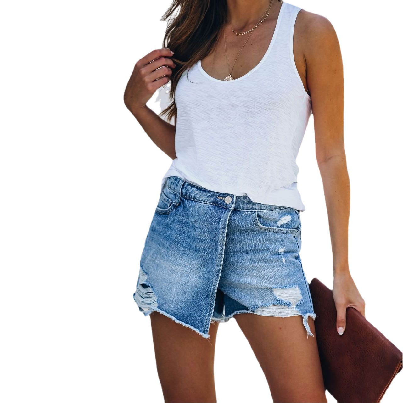 2022 Foreign Trade Women's Denim Skirt Autumn and Winter Wish Amazon Hot-Selling Casual Personality Jeans High-Waisted Slimming