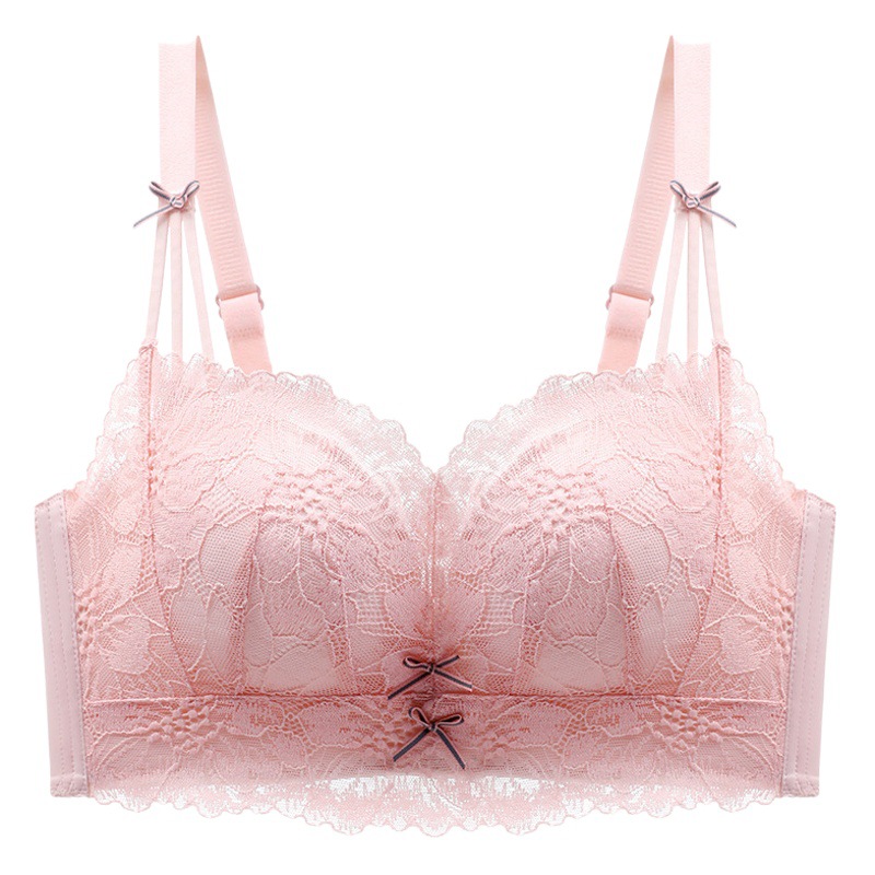 Sexy Thickened Small Chest Push-up Bra No Steel Rings Large Lace Adjustable Side Collapsing Underwear Women's Suit bra