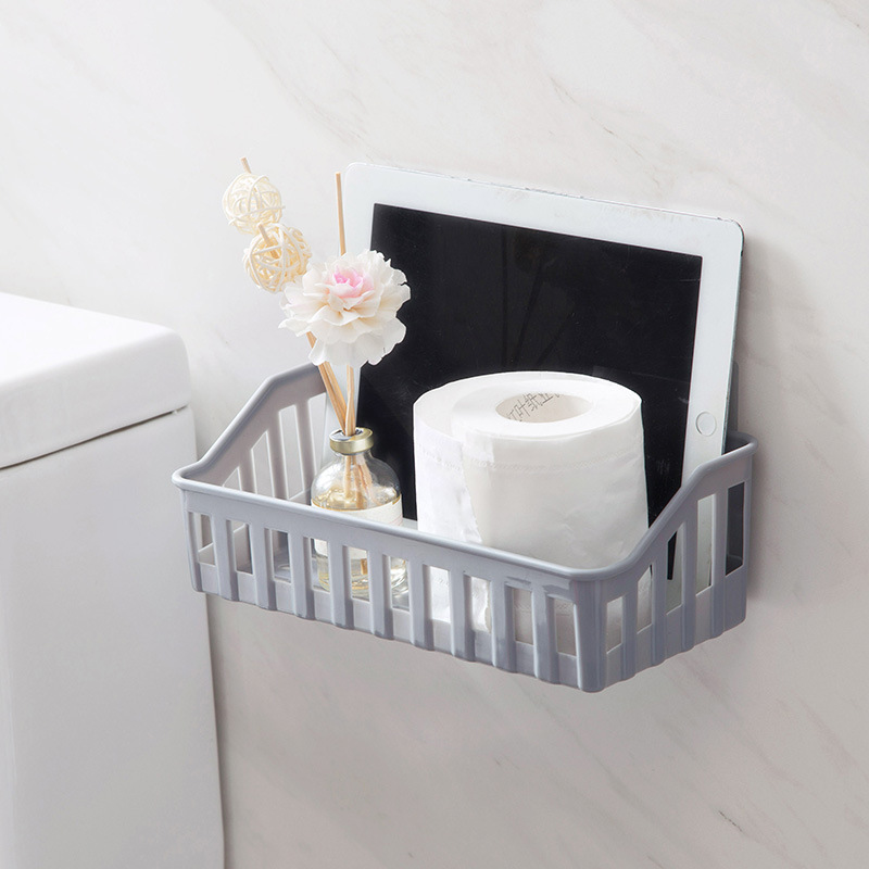 Picture of Bathroom Storage Rack Bathroom Shelf Wall-Mounted Punch-Free Storage Rack Toilet Toilet Wall Tripod