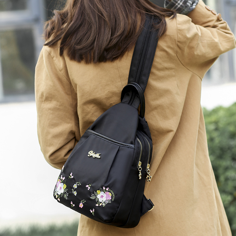 Picture of Ethnic Style Backpack Women's Bag 2024 New Korean Style Mini Backpack Versatile Canvas Nylon Oxford Cloth Chest Bag