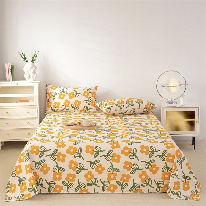 Picture of Cotton Thickened Old Coarse Cloth Bed Sheet Single Piece 100 Cotton Mat Linen Cotton Linen Single Dormitory Three-Piece Set