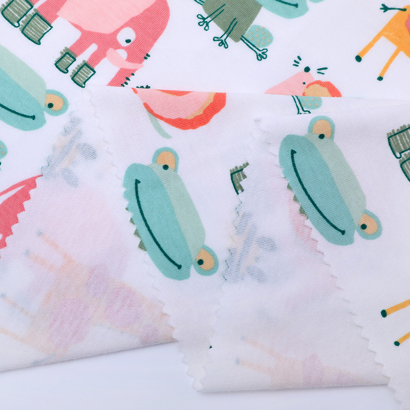 Picture of Kilogram price Class A cotton wool cloth printed double-sided knitted printed cloth baby T-shirt saliva towel clothing fabric
