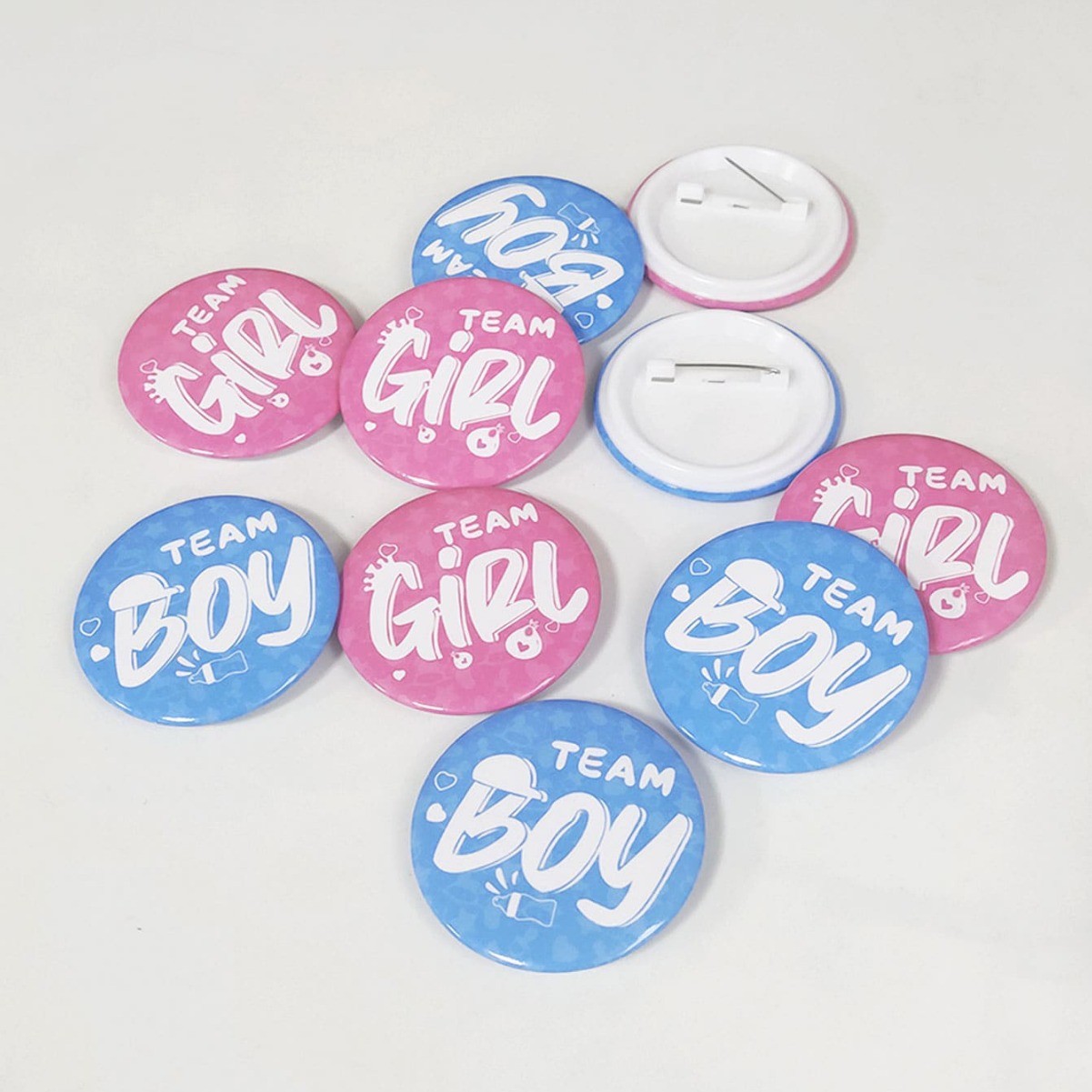 Cross Border Exclusive Gender Revealing Brooch Badge Tinplate Pin Badge Boys Girls Birthday Party Decorations