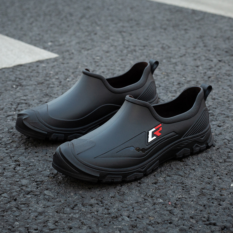 Four Seasons waterproof shoes men's rain boots low-top spring and autumn short non-slip lightweight Korean fashion export foreign trade rubber shoes low-top