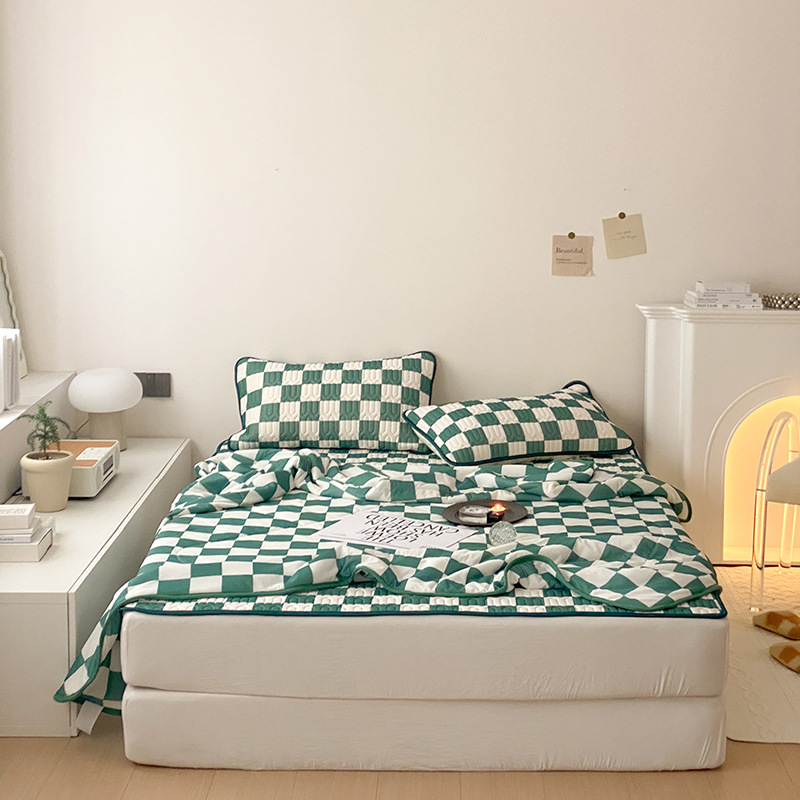Picture of Class a Natural Latex Mat Set Air-Conditioned Mat Three-Piece Set Fitted Sheet Student Dormitory Summer Quilt Washable
