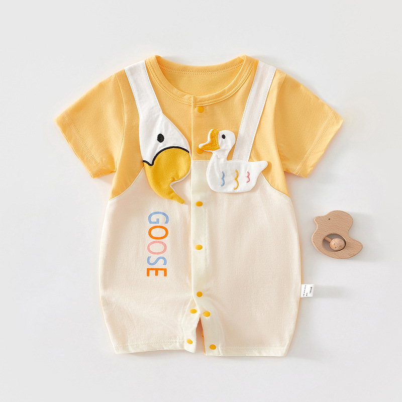 Picture of Baby's jumpsuit summer thin cotton newborn clothes for boys and girls baby super cute climbing clothes cute short sleeve ha clothes