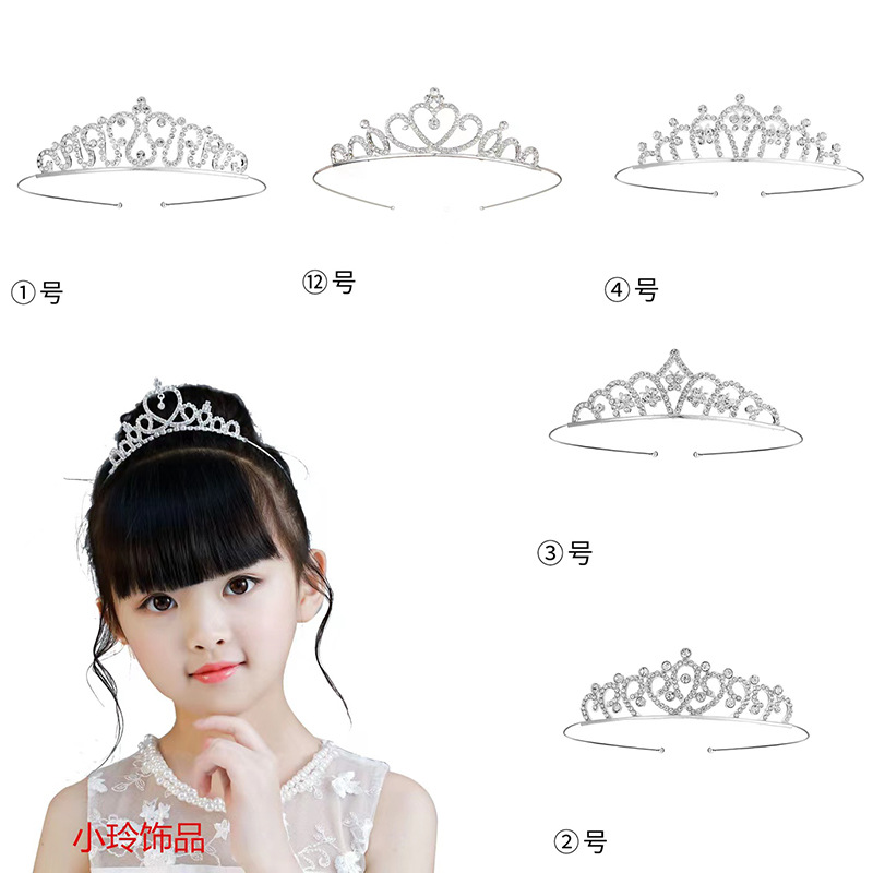 European and American New Children's Headwear Jewelry Children's Princess Crown Headband Girls' Heart-shaped Accessories Birthday Hair Card