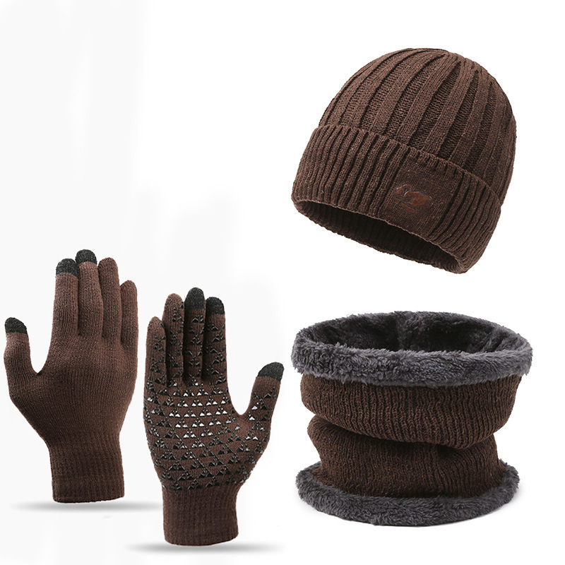 Picture of Hat Unisex Knitted Hat Scarf Hat Two-Piece Cap Ear Protection Cap Cycling Cold-Resistant Warm suit