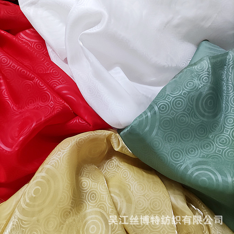Copper coin flower dark pattern fabric women's cheongsam Hanfu skirt men's costume Tang suit satin flash organza fabric