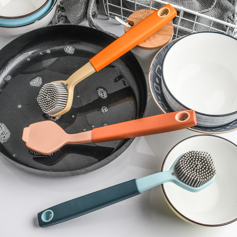 Picture of Silicone Pot Washing Brush, Dishwashing Brush, Kitchen Tools, Silicone Cleaning Brush, Non-Stick Pot Brush, Chopsticks, Dishes, Kitchen Utensils