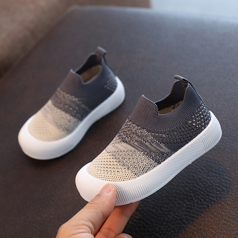 Picture of Contrast Color Middle and Large Children's Shoes Spring and Autumn Breathable Student Shoes Fashionable Casual Shoes Korean Style Boys and Girls Flying Weaving Shoes