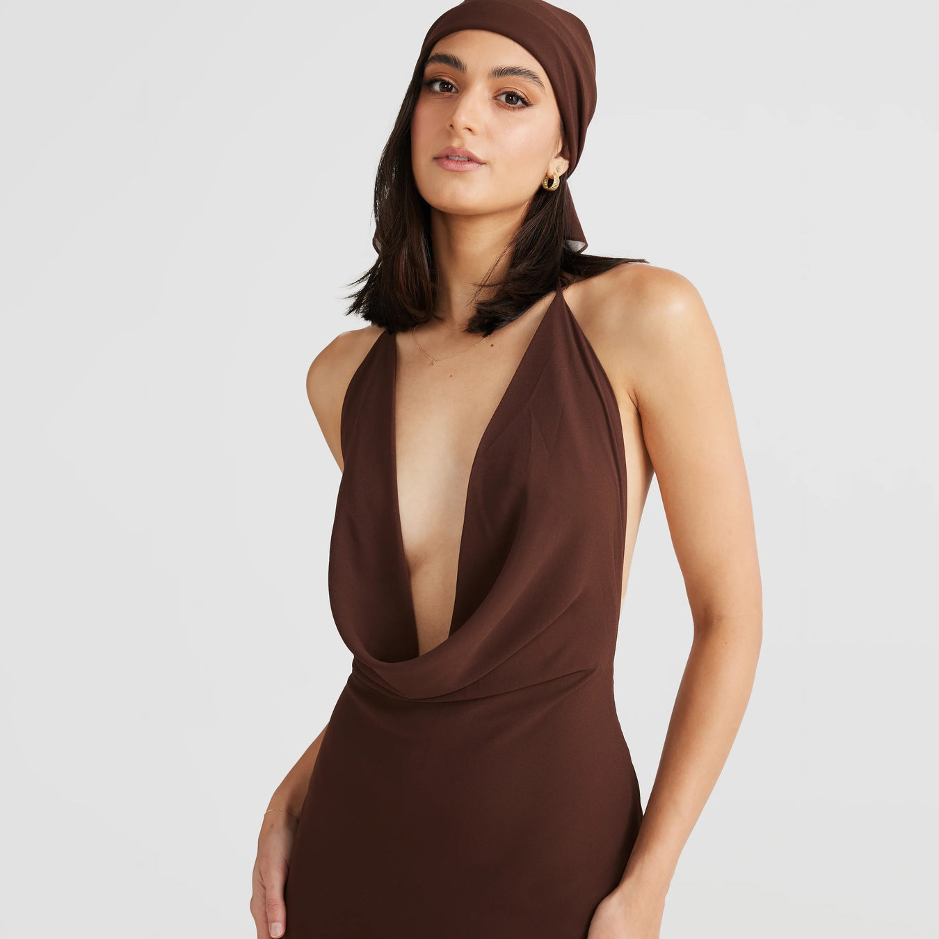 Summer new European and American style cross-border dress sexy backless dress deep V swing collar lace-up halter strap dress