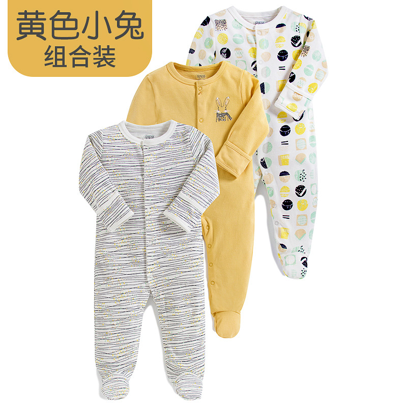 Picture of Baby's jumpsuit spring, summer, autumn and winter 0-12 months newborn's pure cotton Harbin clothes baby's base long crawling clothes