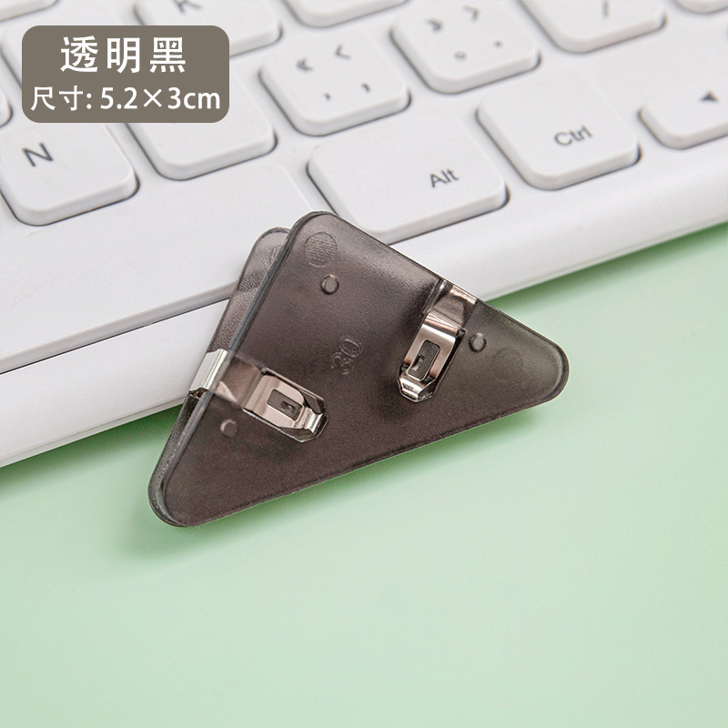 Picture of Internet Red Triangle Clip Student Test Paper Storage Side Angle Clip Folder Stationery Book Anti-roll Artifact Office Long Tail