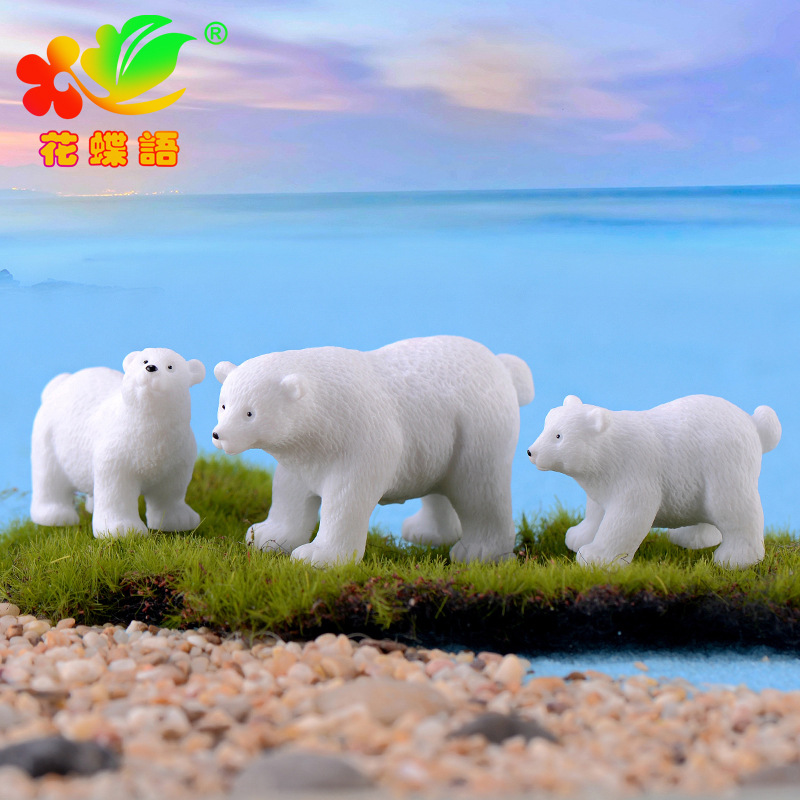 Picture of Micro Landscape Creative Cute Polar Bear DIY Decoration Gift Accessories Ecological Bottle Car Desktop Small Ornaments