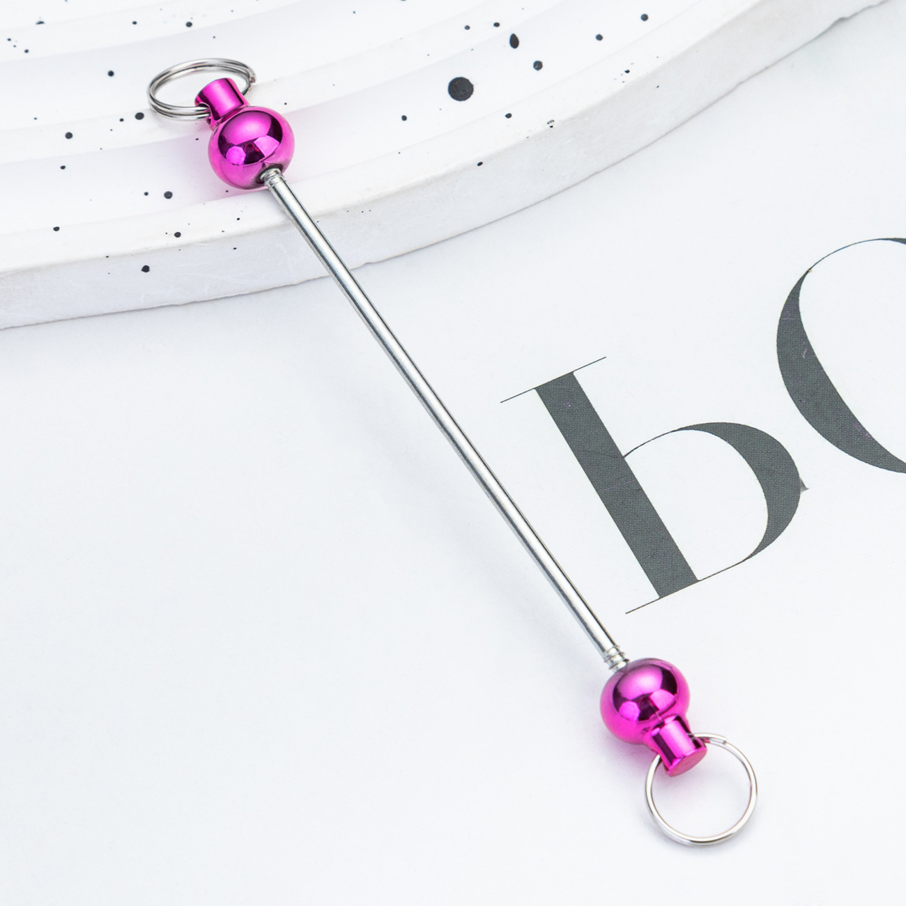 Picture of Creative New diy beaded pole gradient color beaded keychain pole accessories pendant in stock wholesale