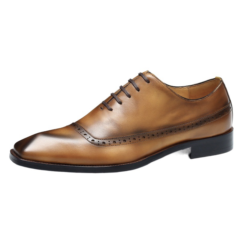[Vip Exclusive] Cross-Border E-Commerce Export Leather Shoes Men's Genuine Leather British Brogue Carved Business Formal Shoes