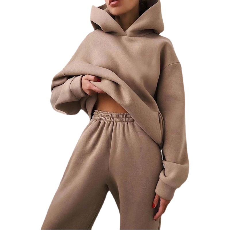 Autumn and Winter 2022 Amazon cross-border European and American women's casual fashion padded long sleeve sweater pants two-piece suit women