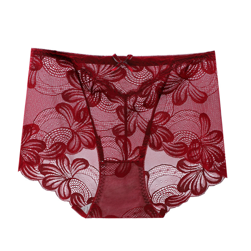 Picture of 3A Antibacterial Cotton Crotch Breathable Full Lace Women's Underwear Large Size Plus Fat Sexy Seamless Underwear Women's Butt Lifting Briefs