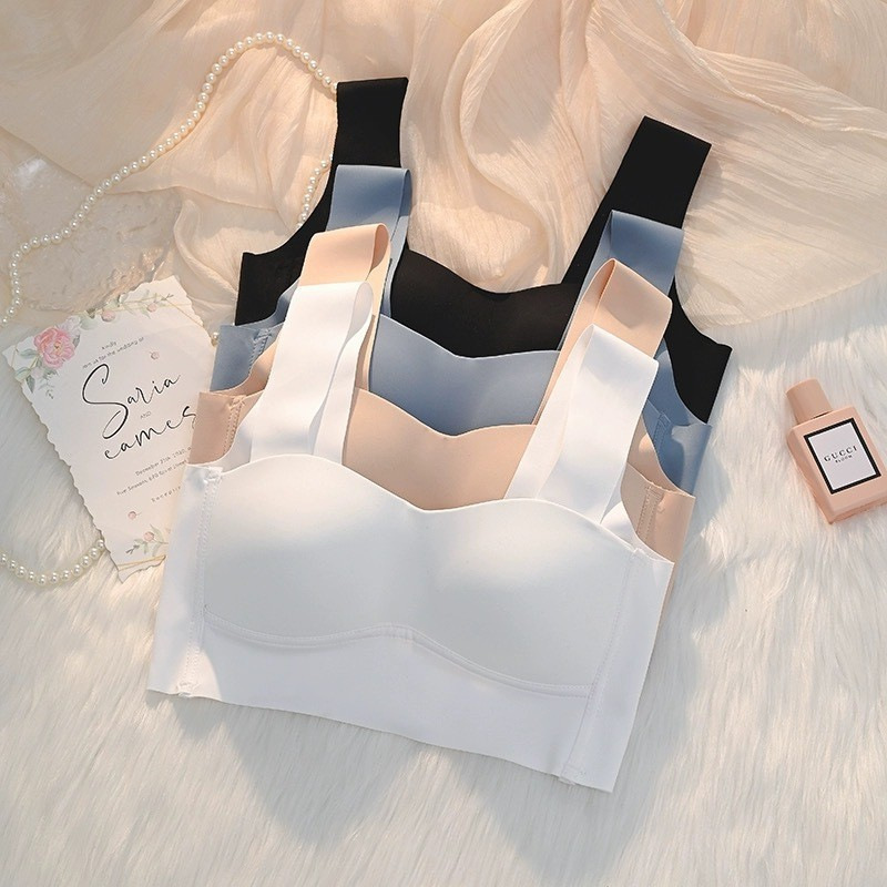 Southeast Asian Cross-Border Wholesale Intimates Women's Vest Style Thin Wire-Free Small Breast Push-Up Breast-Retracting Anti-Sagging Bra
