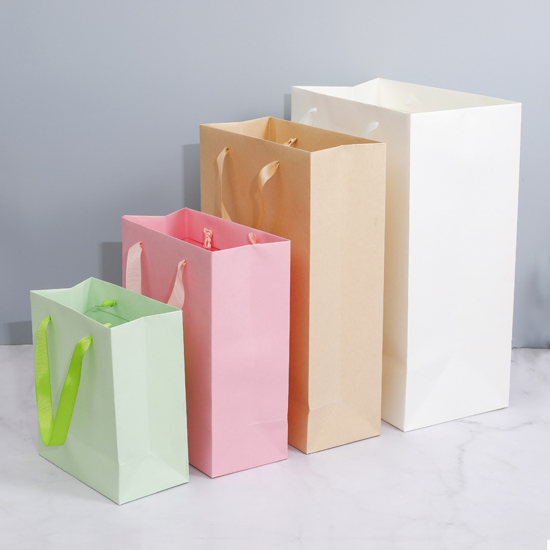 Ready-Made Satchel Paper Bag White Gift Bag Large Clothing Gift Bag Business Gift Box Set Packaging Bag Wholesale