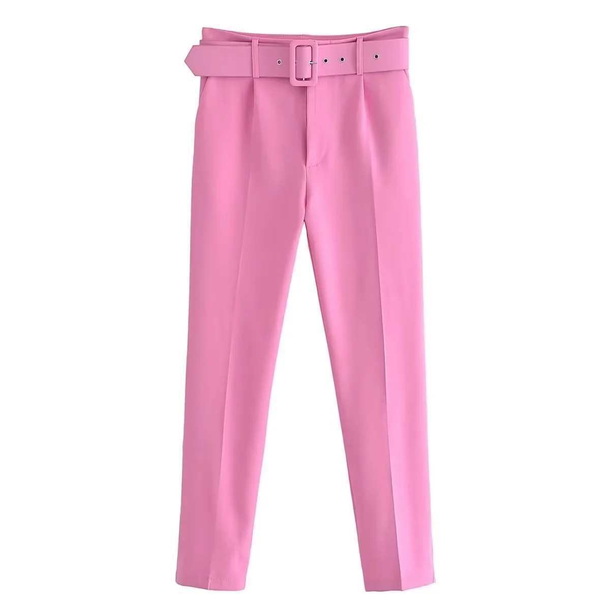 Picture of New Pants European Size Belt with Suit suit Spring Pure White Women Cross-border Pants White Pants