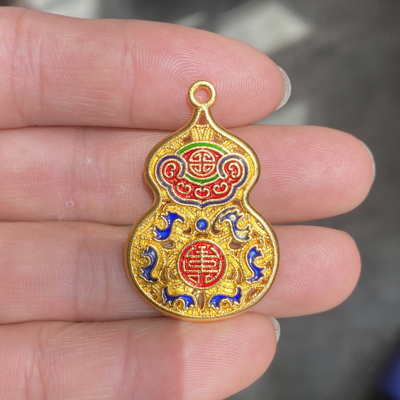 Picture of Pure Brass Baifu Ping An Tai Chi gossip small gourd keychain pendant pure copper small pendant pendant factory wholesale