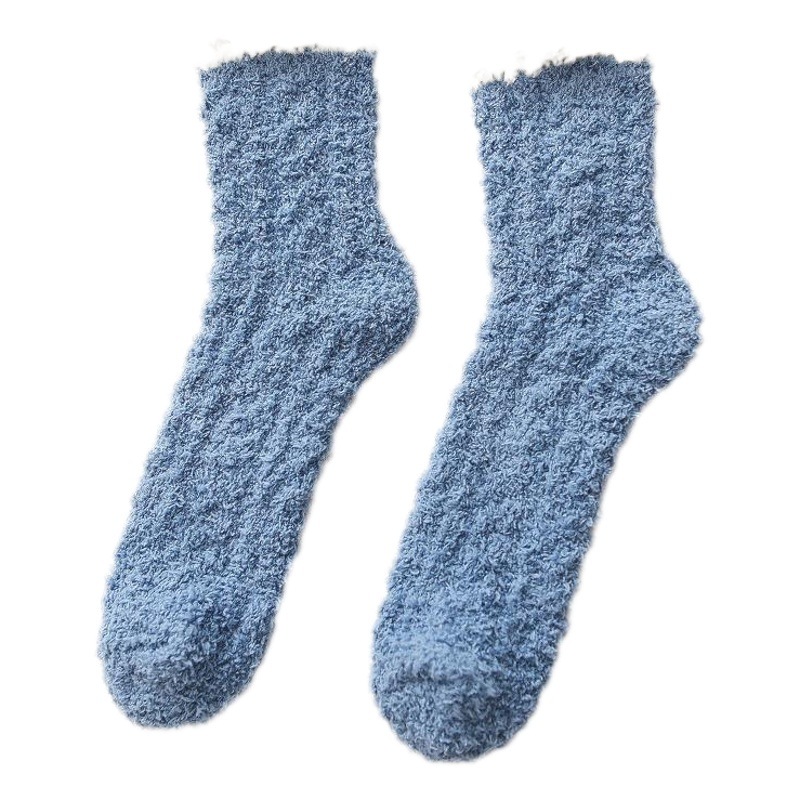 Coral Velvet Socks Women's Winter Twist Sleep Socks Thickened Warm Moon Socks Towel Socks Home Floor Socks