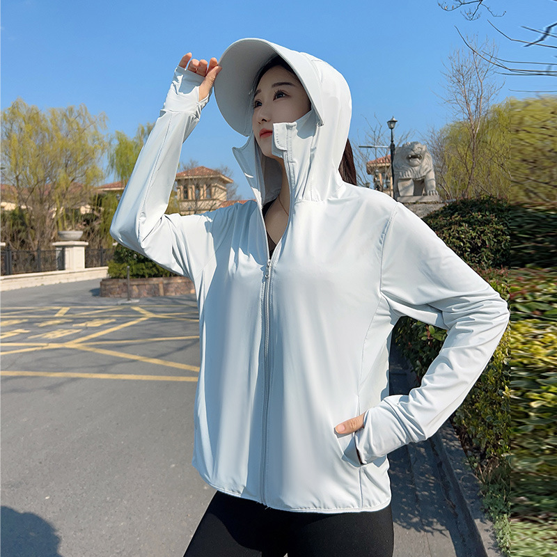 Picture of Jiao's Same Style Summer Ice Silk Non-Uv Protection Clothing for Men and Women with Brim, Non-Uv Protection, Breathable, Quick-Drying Fishing Sun Protection Clothing
