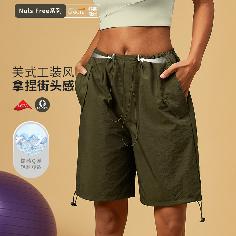 Cross-border Tooling Shorts Women's Summer New High Waist Loose Casual Mid-length Pants American-style Quick-drying Sports Pants