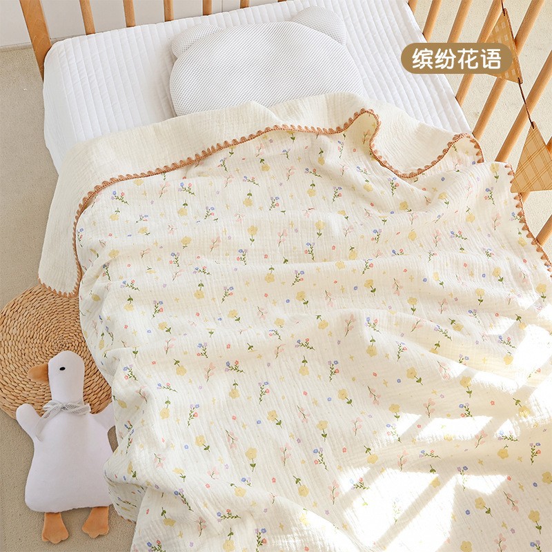 Picture of Newborn Cartoon Bag Single and Double Gauze Bath Towel Baby Four-Layer Cotton Yarn Bag Baby Blanket Children's Bag Towel