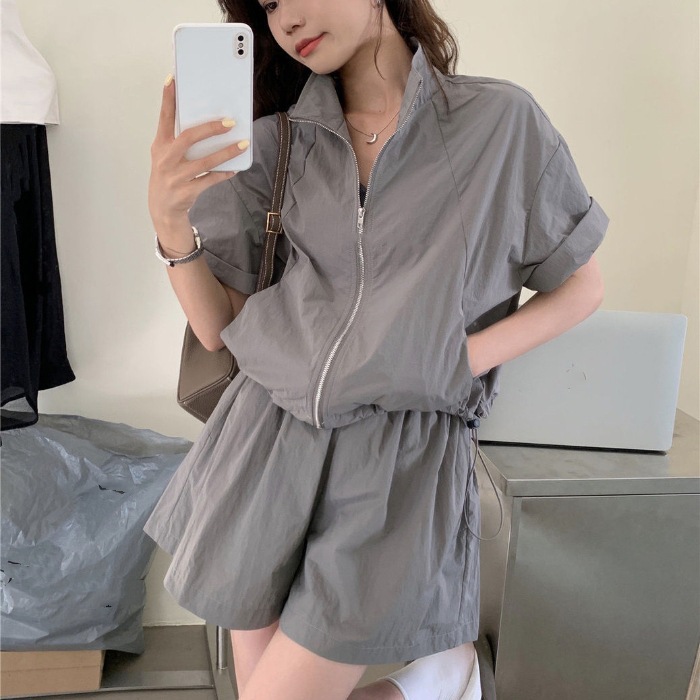 Picture of Casual Sports Suit for Women 2024 Summer New Style High-End Loose Pink Sun Protection Clothing Lightweight Shorts Two-Piece Set