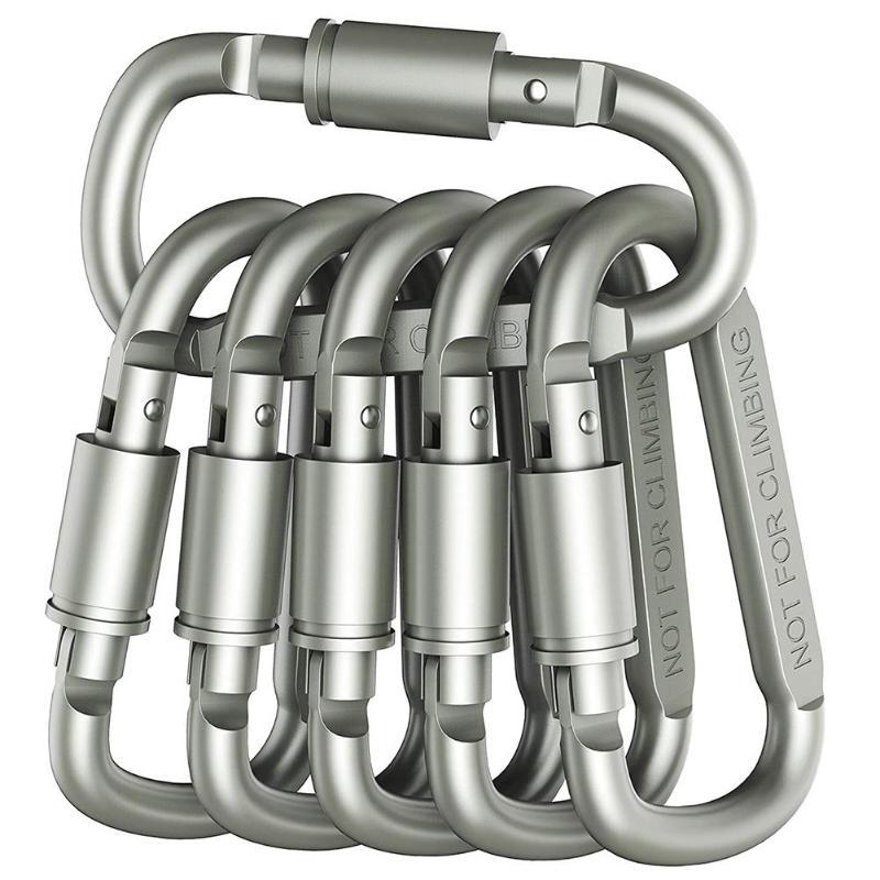 Picture of high quality bold 8CM with lock D type mountaineering buckle quick hanging nut buckle hanging buckle aluminum alloy backpack buckle