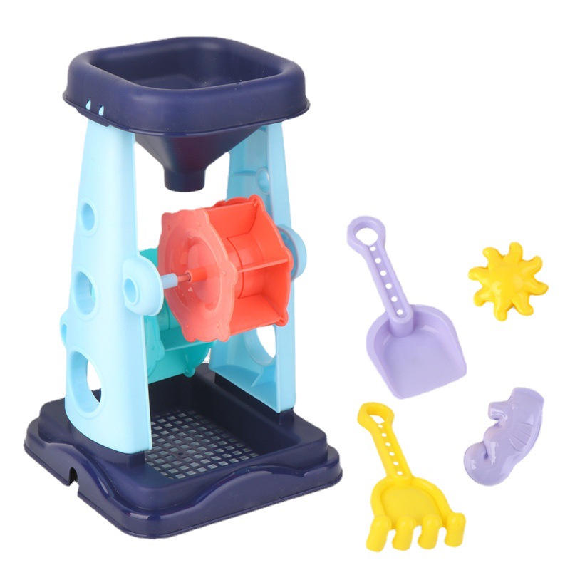 Picture of Children's Beach Toy Hourglass 5-Piece Set for Summer Outdoor Parent-Child Water Play and Sand Digging, Promoting Parent-Child Interaction