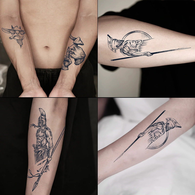 Picture of European and American Flower Arm Herbaceous Tattoo Sticker Men's Waterproof Women's Long-lasting Arm Advanced Sense Simulation Tattoo Semi-permanent Scar Covering