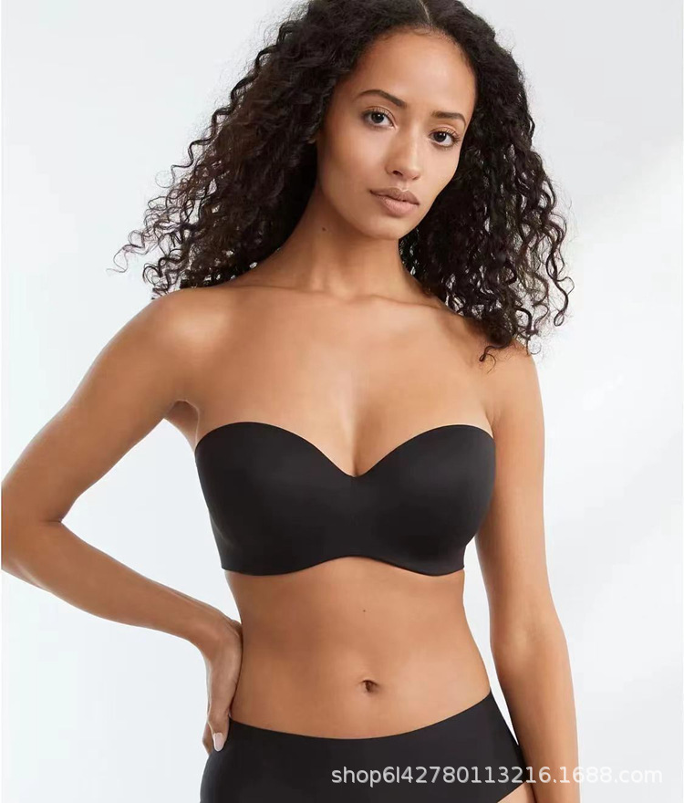 Picture of Cross-Border Popular Strapless Half-Cup Seamless Sexy Push-Up Bra One-Piece Invisible Wedding Dress Off-Shoulder Bra for Women